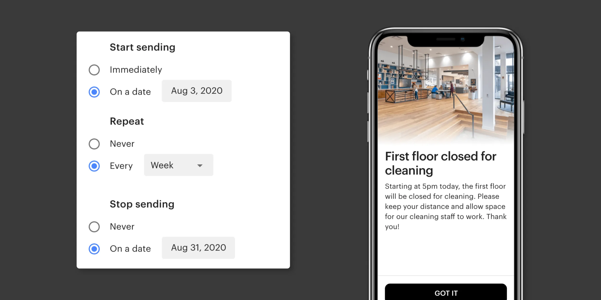 Coworking software feature to simplify announcements in your coworking space