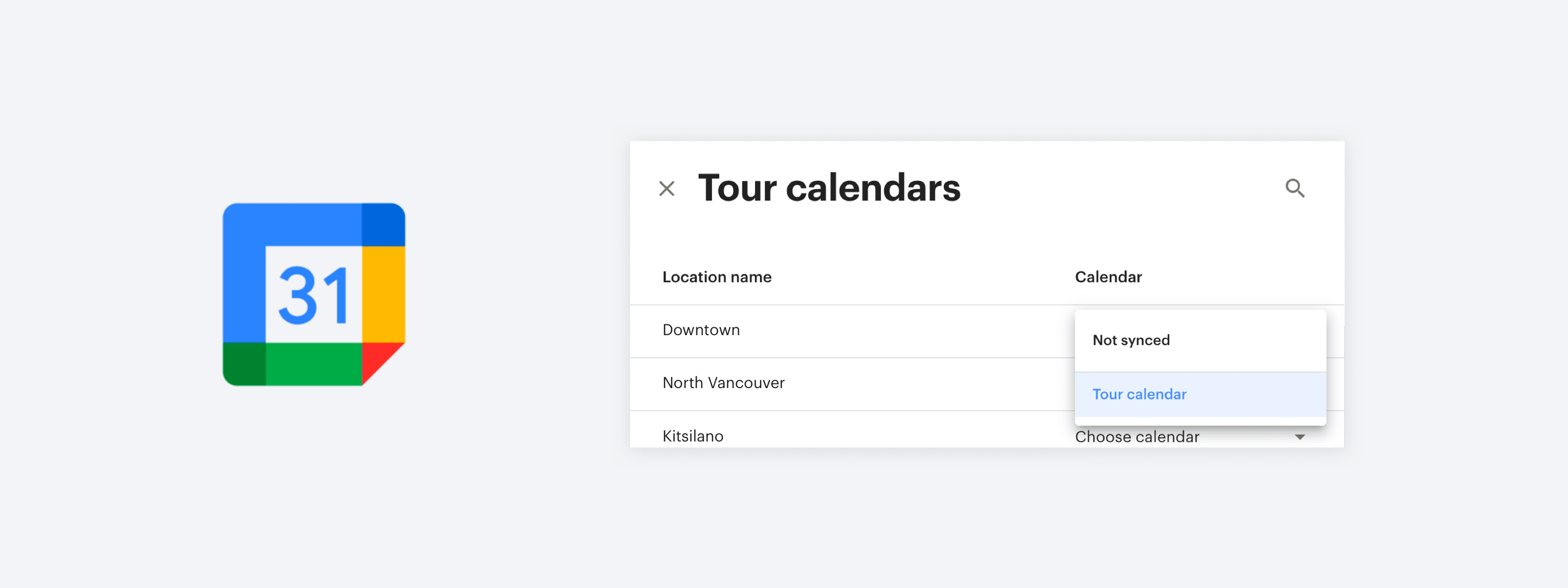 Connect tour bookings to a Google Calendar
