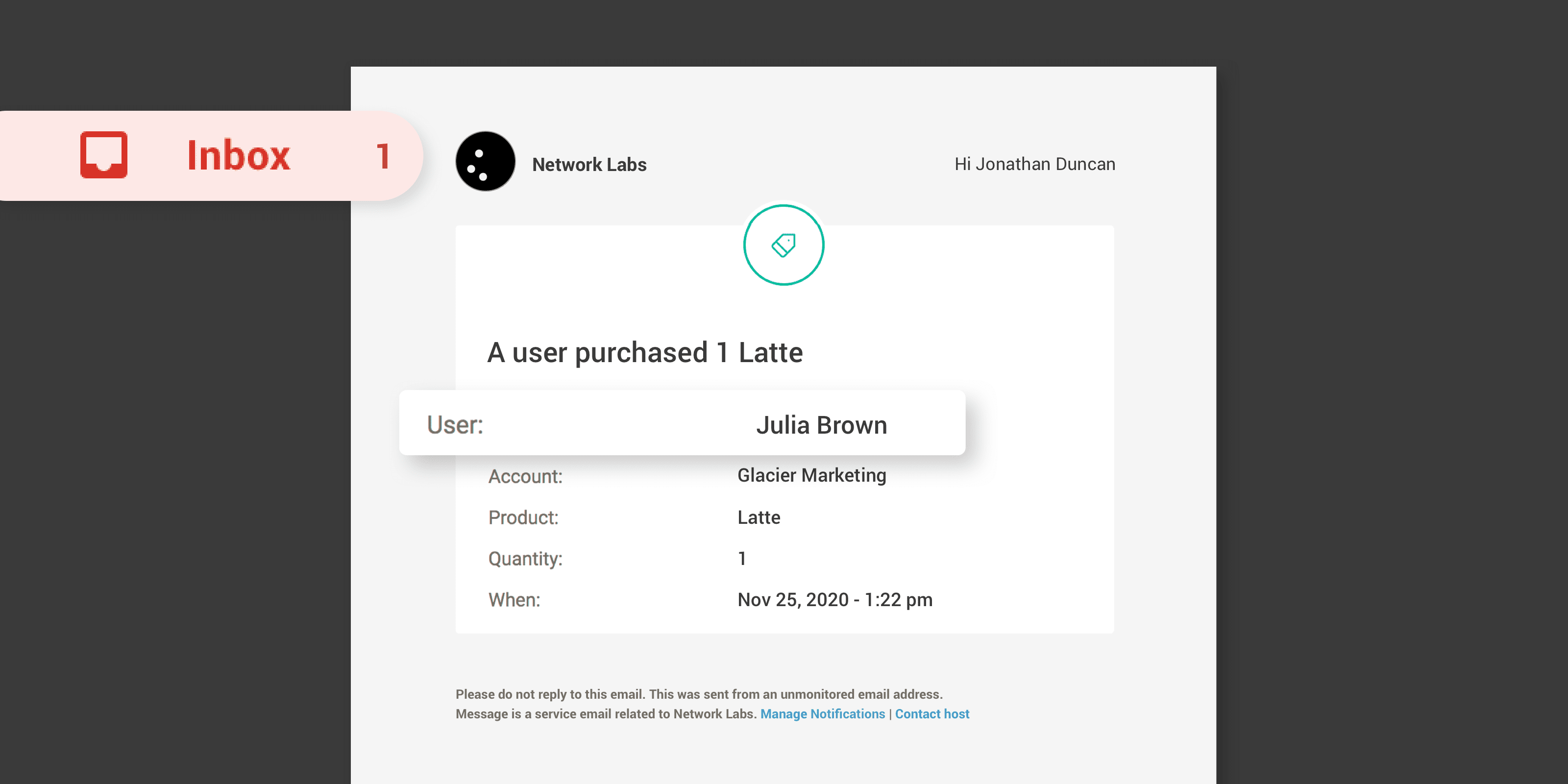 Users who made purchases are included in email notifications