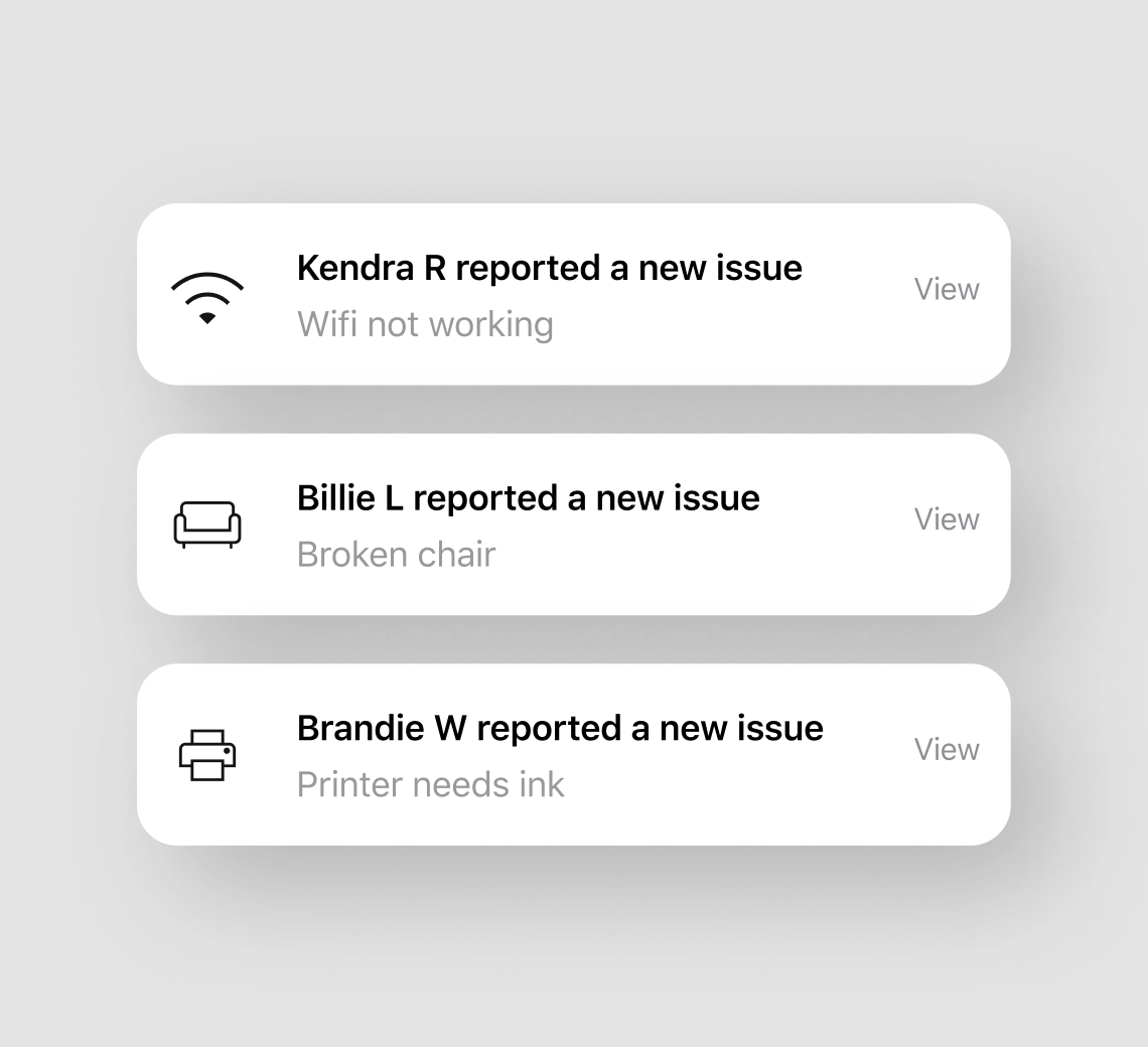 Automate issue reporting in coworking spaces