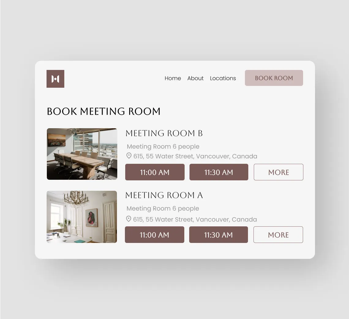 Web widgets - automate bookings for coworking spaces