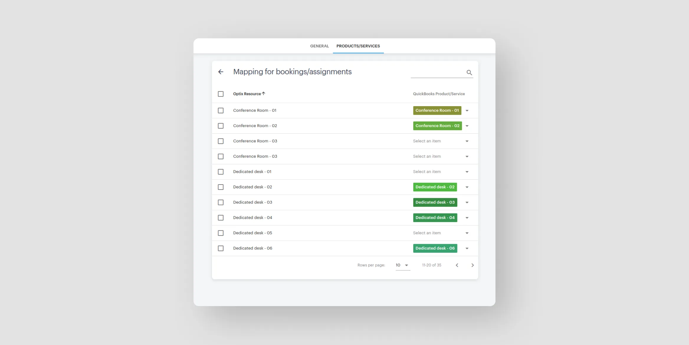 Support for mapping Assignment revenue in Quickbooks