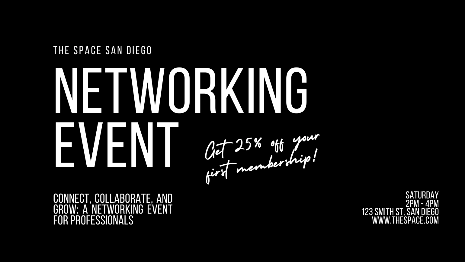 The Space San Diego Coworking Event Promotion Example