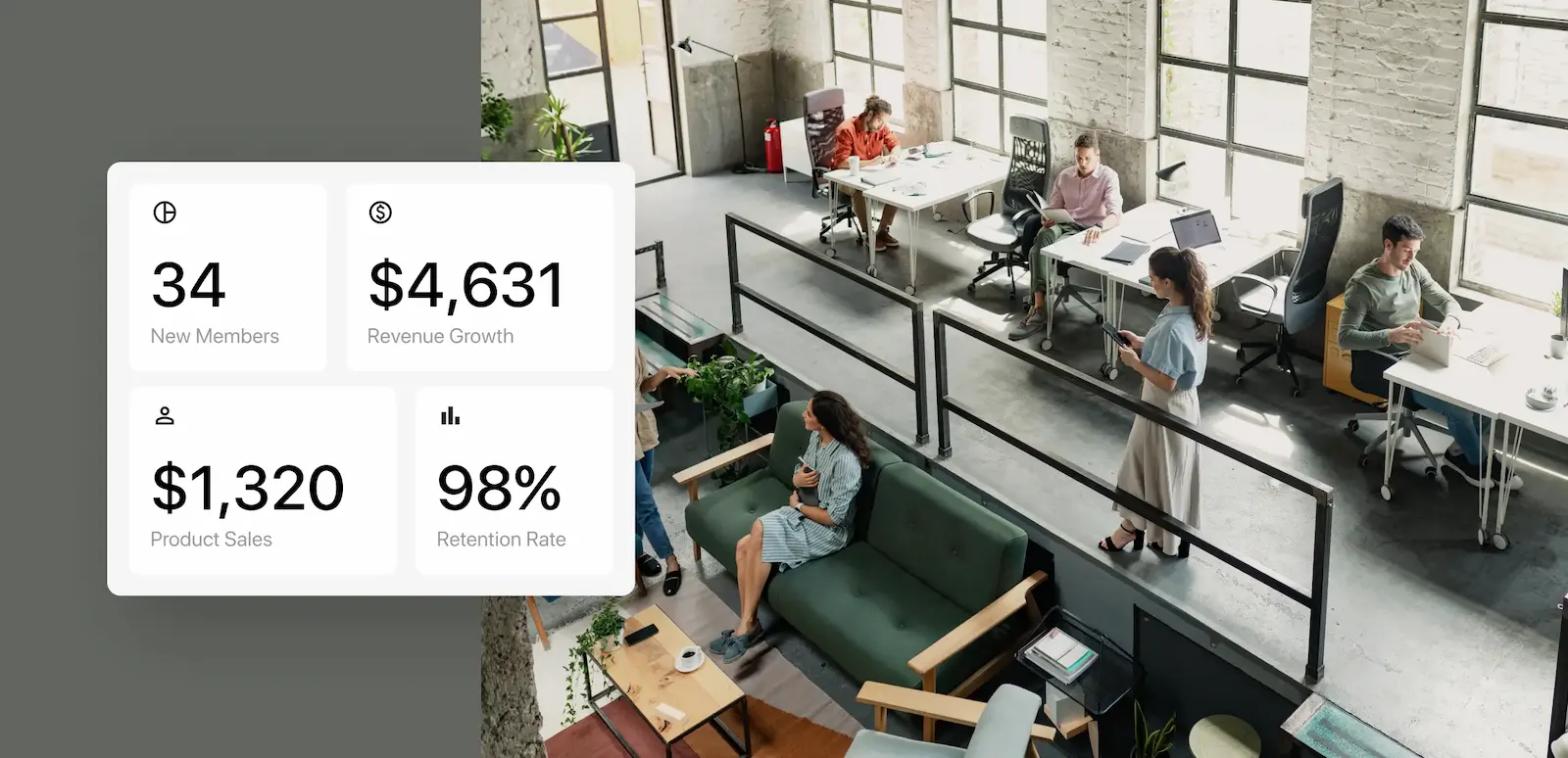 People working in a coworking space