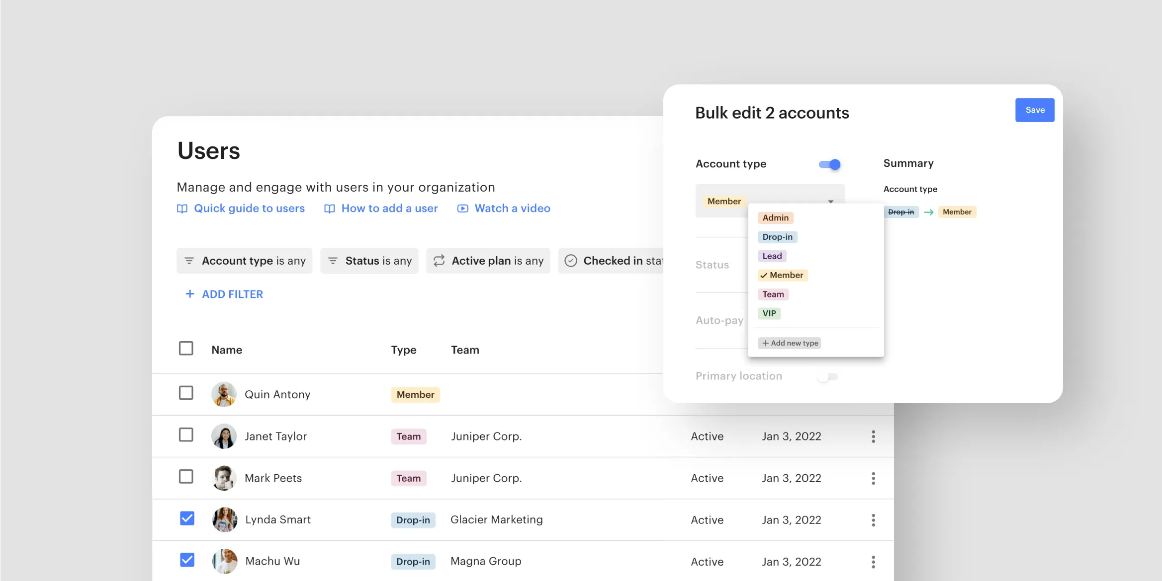 For admins: Introducing Account Types for Users