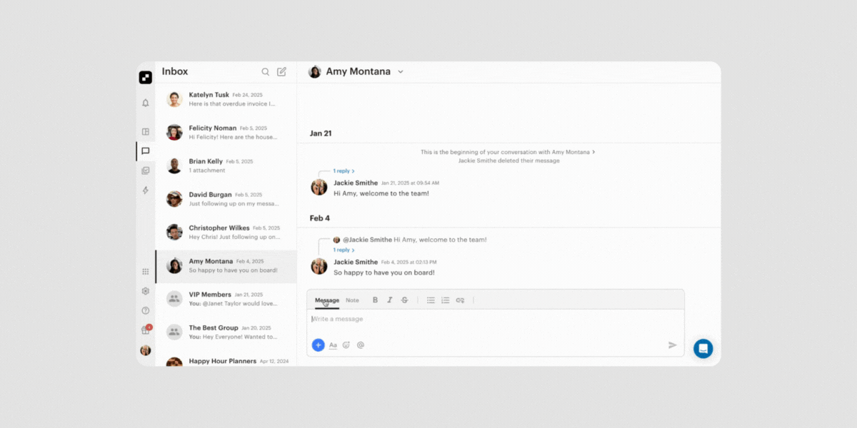Share internal notes with other members of your team