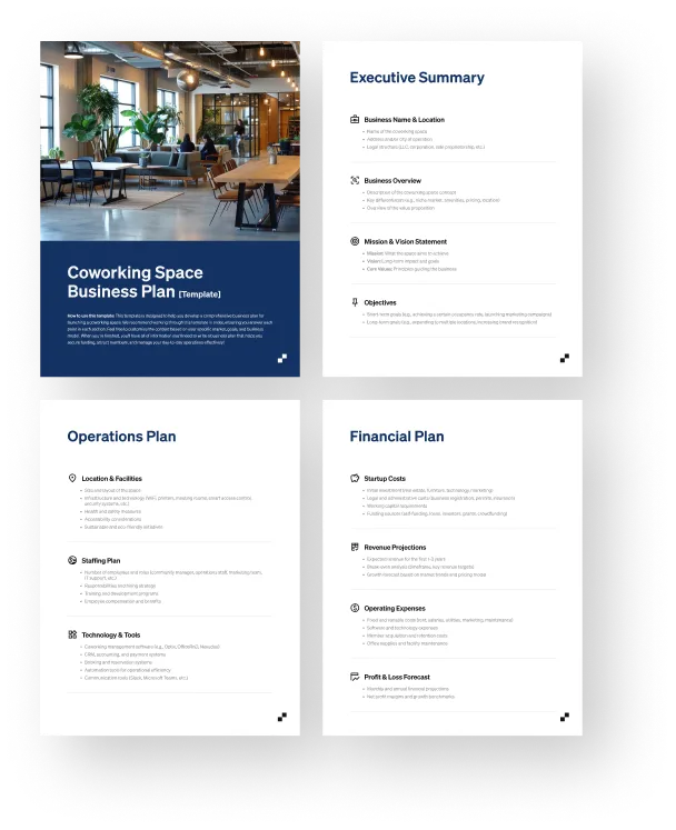 Coworking space business plan - template