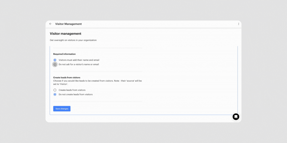 A gif showing the Optix UI and visitor management system of Optix