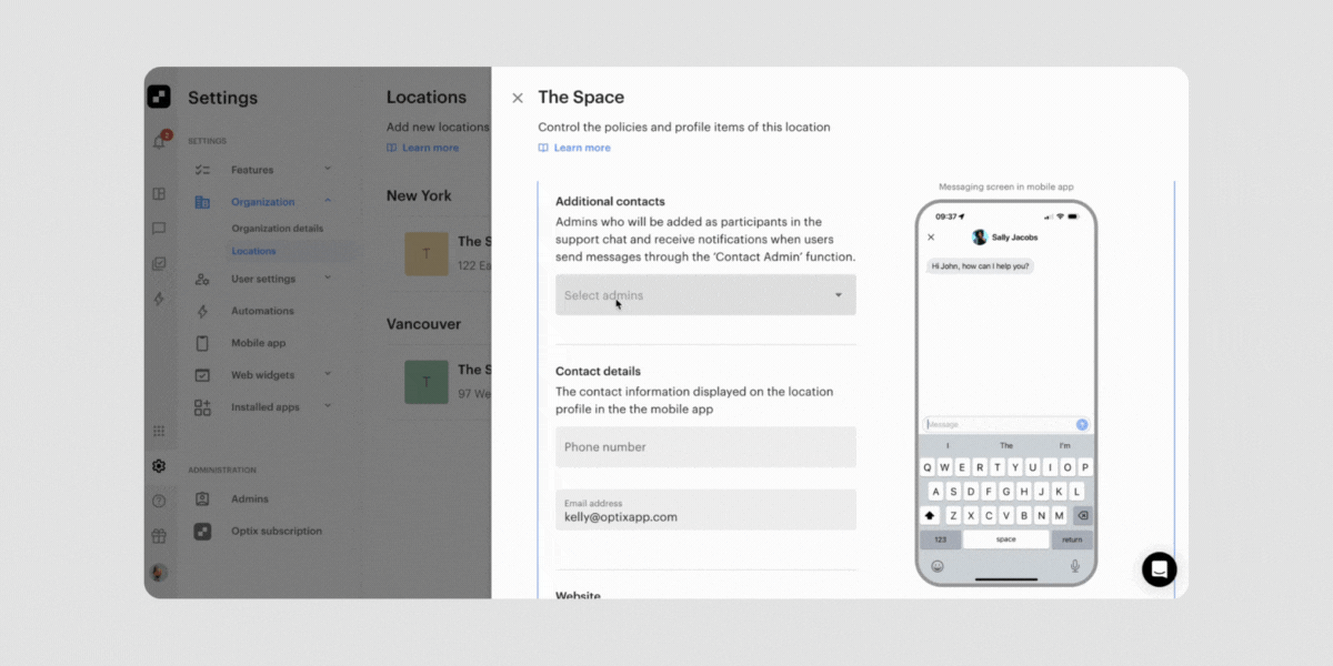 Showing UI for multiple admins on support chat