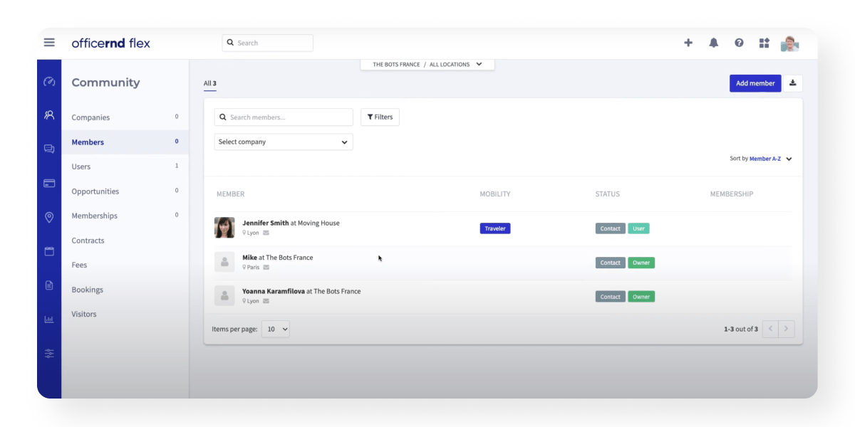 OfficeRnD coworking UI