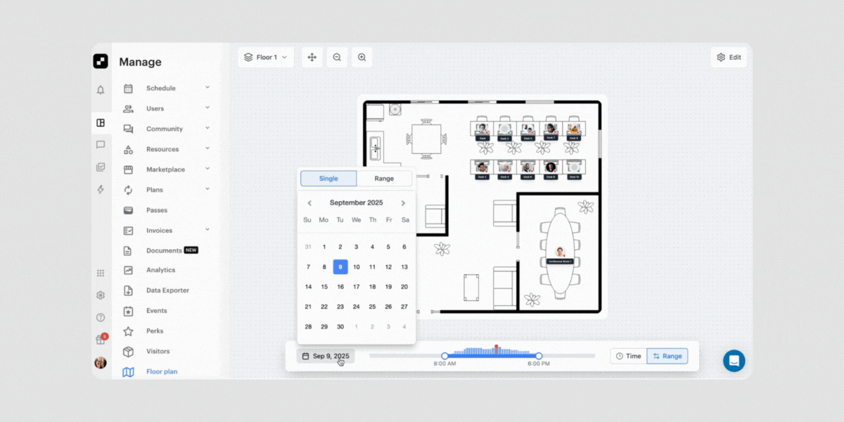 View availability in calendar range