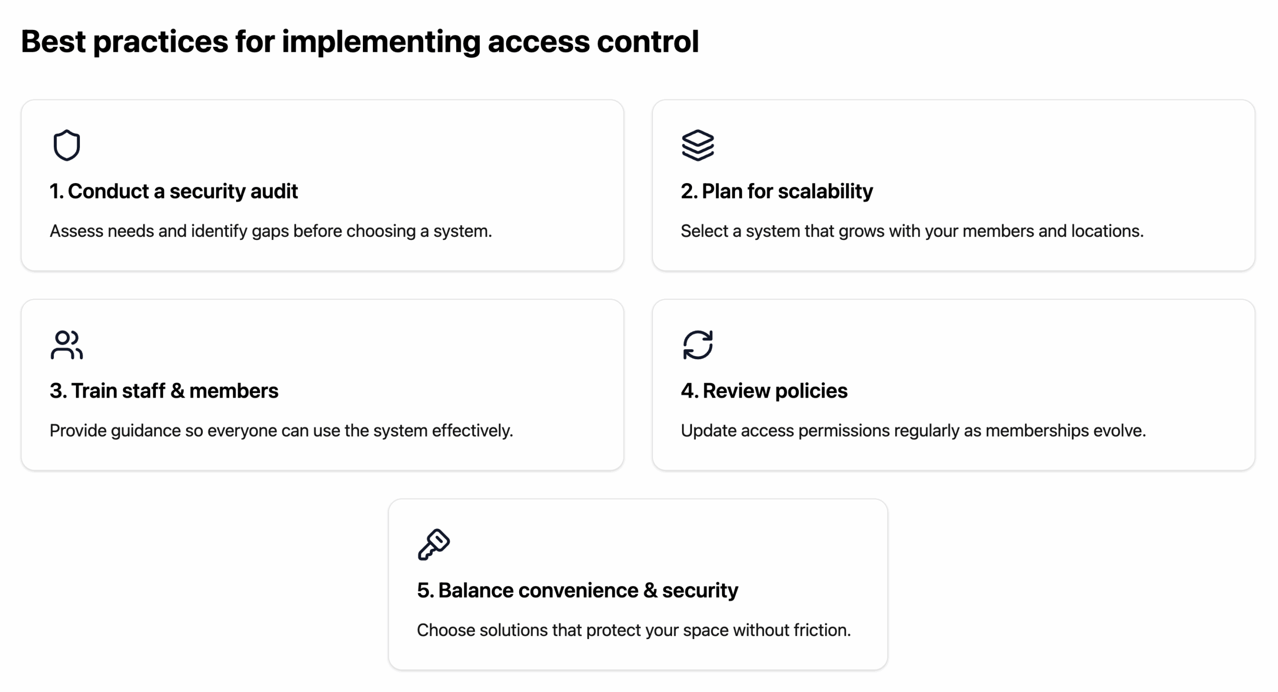 Best practices for implementing access control systems in a coworking space