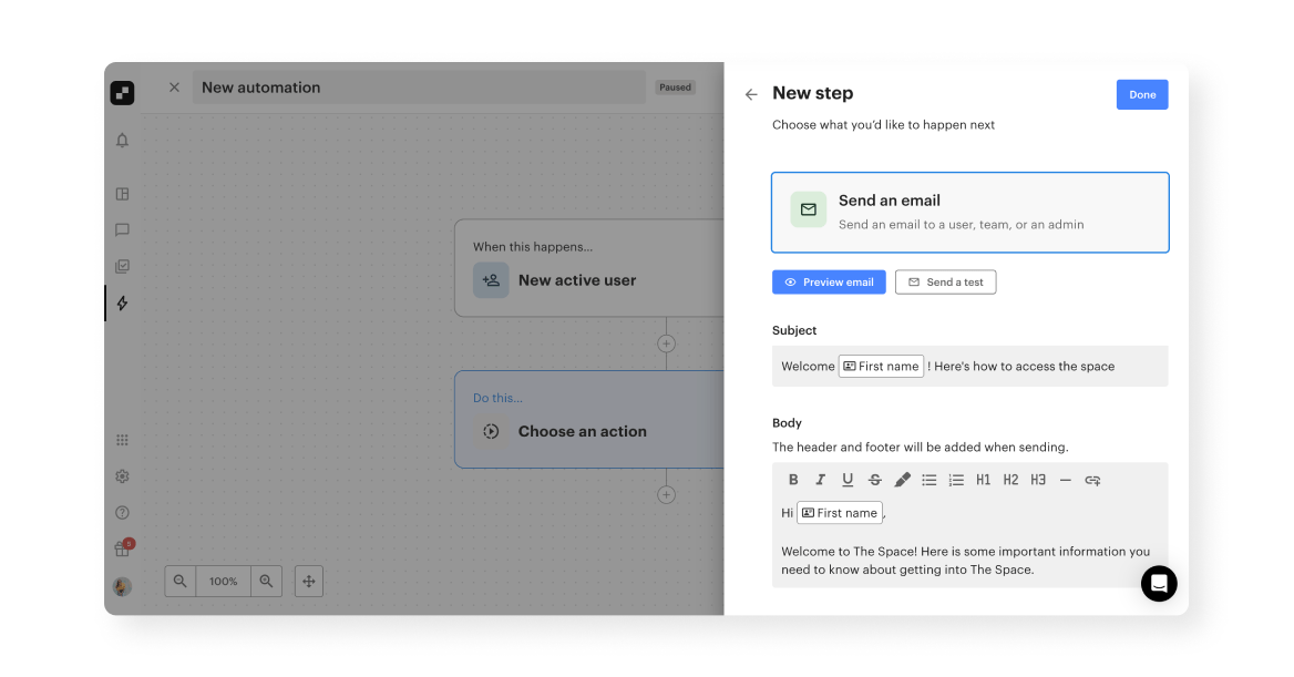 How to send access control automatically in Optix